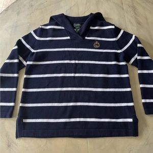 Lauren Ralph Lauren Mens Crest Striped Nautical Sweater Size L Blue Boat Sailor